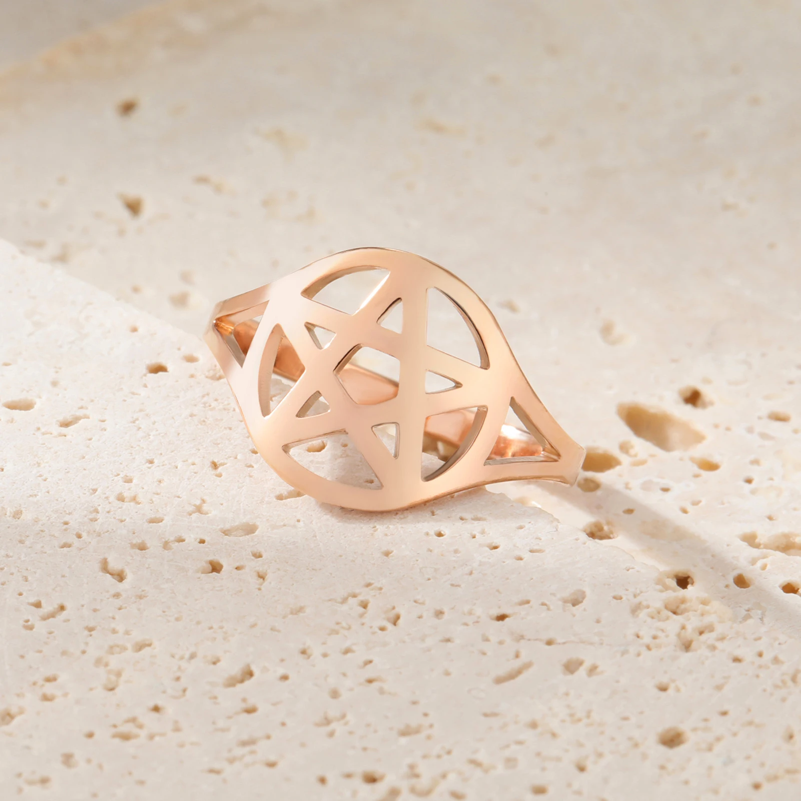 Bague étoile or rose