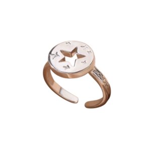 Bague médaillon étoile argentée