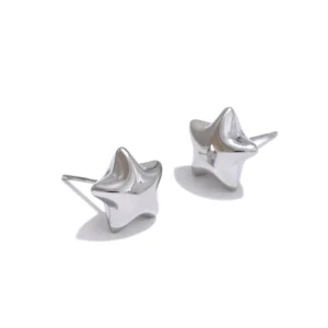 Boucles d'oreilles étoiles argentées minimalistes