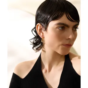 Boucles d'oreilles étoiles créoles dorées avec cristaux