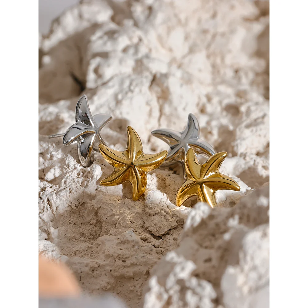 Boucles d'oreilles étoiles de mer dorées minimalistes