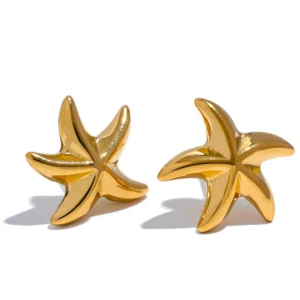 Boucles d'oreilles étoiles de mer dorées minimalistes