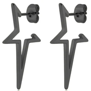 Boucles d'oreilles étoiles filantes noires