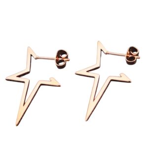 Boucles d'oreilles étoiles filantes or rose