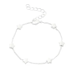 Bracelet argenté à étoiles