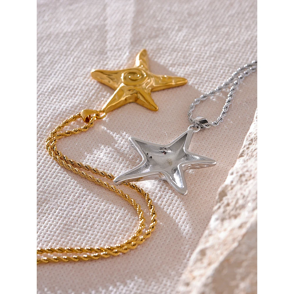 Collier etoile de mer dorée tourbillon