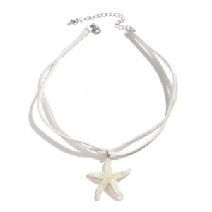 Collier étoile de mer multiple blanc