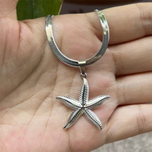 Collier serpent étoile de mer argenté classique