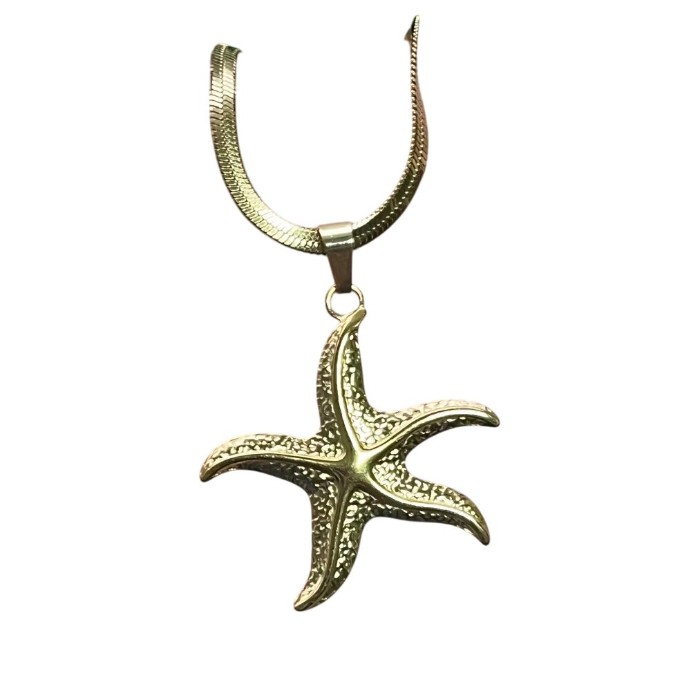 Collier serpent étoile de mer doré