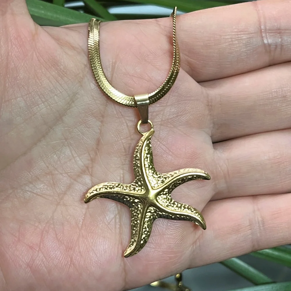 Collier serpent étoile de mer doré