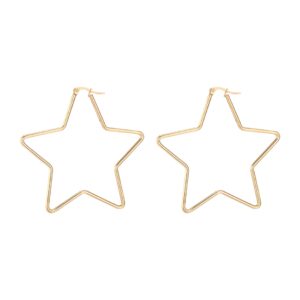 Grosses boucles d'oreilles étoiles dorées