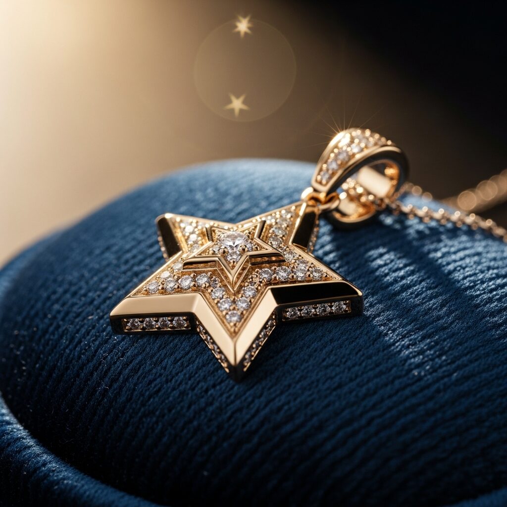 Découvrez le bijou bonne etoile: un symbole de lumière et de rêves. Colliers et bracelets étoile, finitions raffinées et pierres scintillantes qui portent protection, réussite et liberté. Portez une histoire personnelle, empreinte d’élégance.