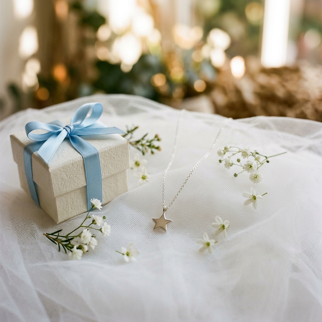 Bijou étoile cadeau enfant baptême - illustration