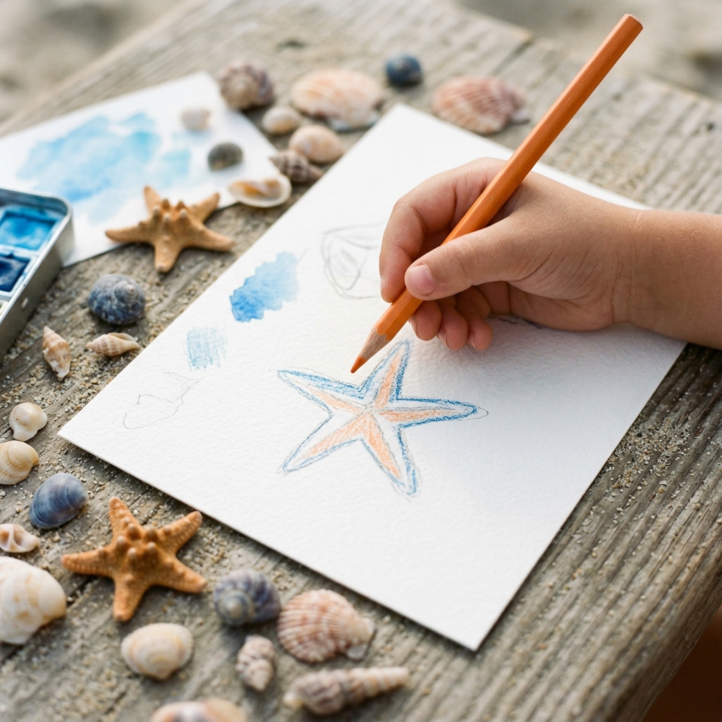 Étoile de mer dessin : tutoriel étape par étape, coloriages et inspirations marines - illustration
