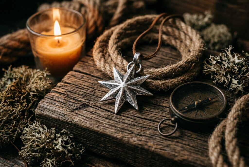 Étoile du nord dans la tradition vikings - illustration