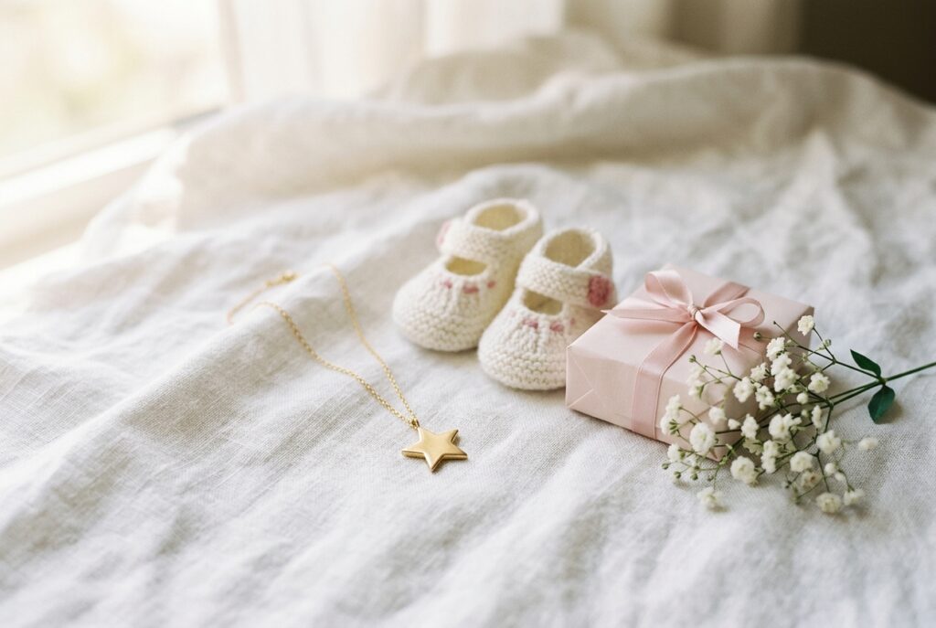 Bijou étoile à offrir pour une naissance - illustration